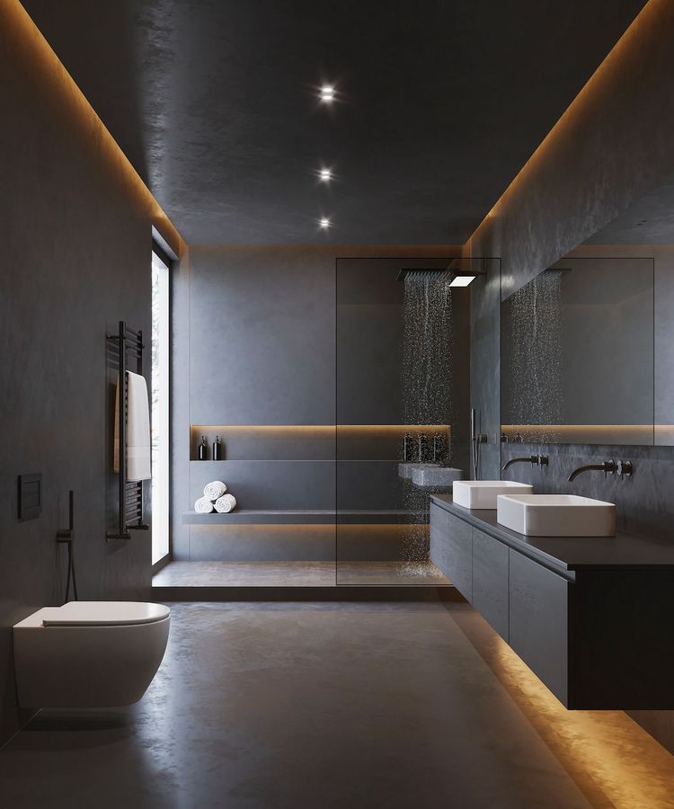 Salle de bain habillée en panneaux covering Cover Styl' effet marbre — Rennes